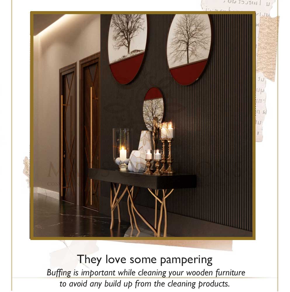 Luxury wooden furniture needs polishing