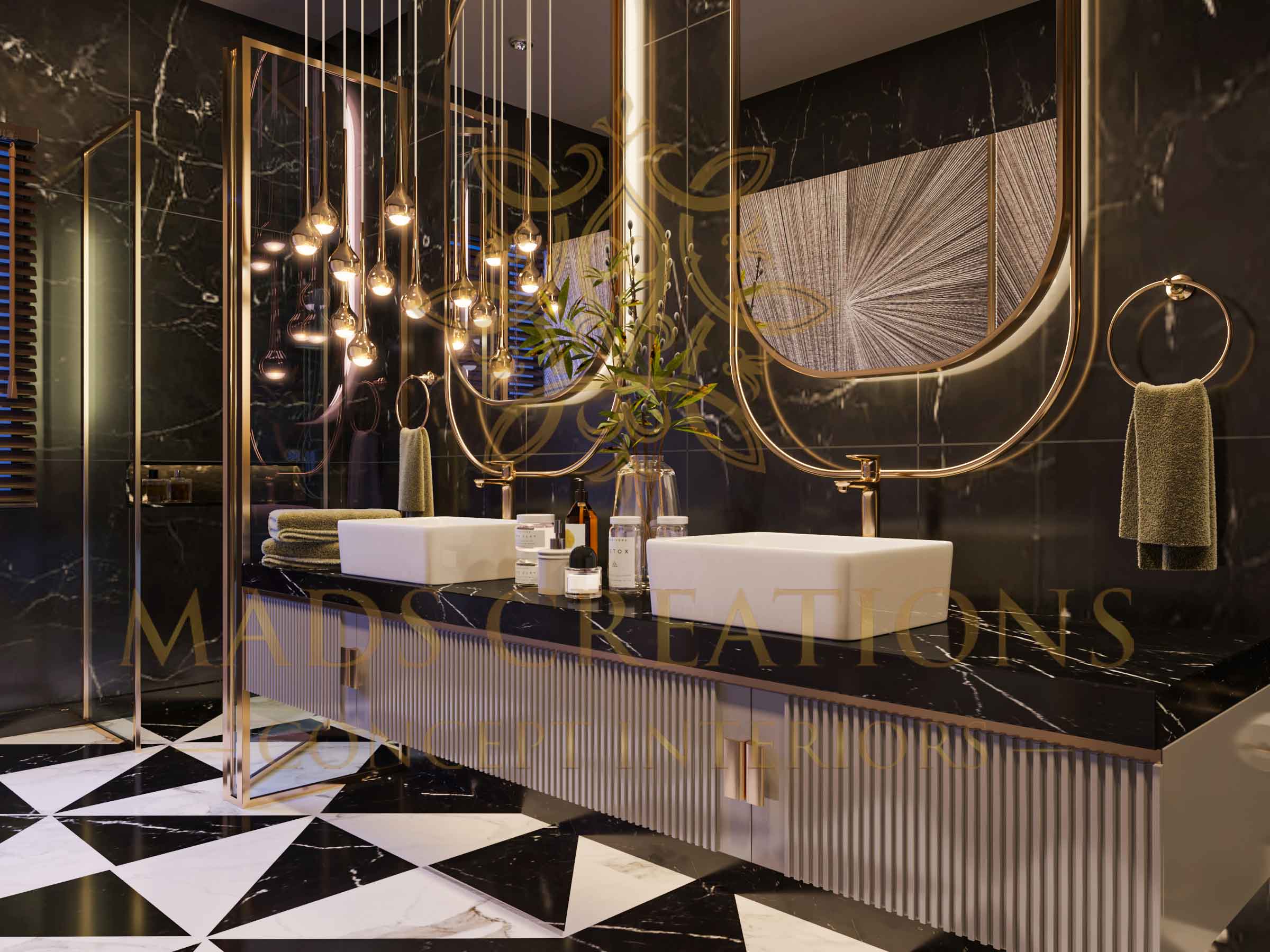 Impressive lighting in modern bathrooms