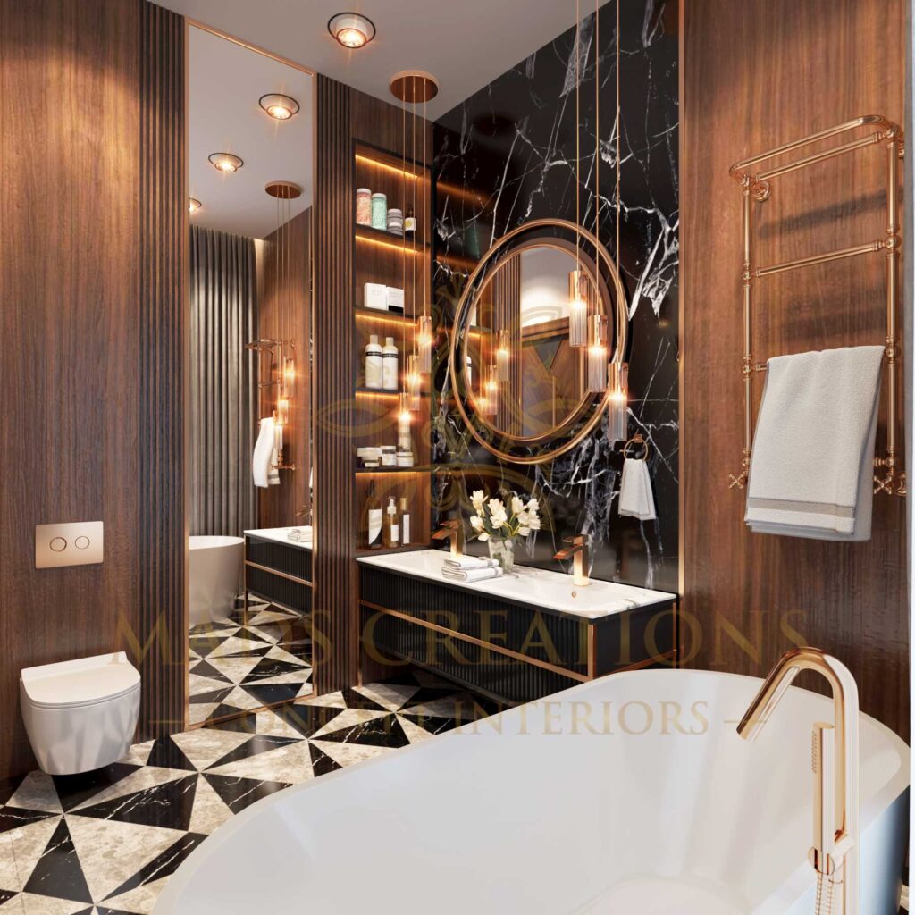 Material make a space in bathroom