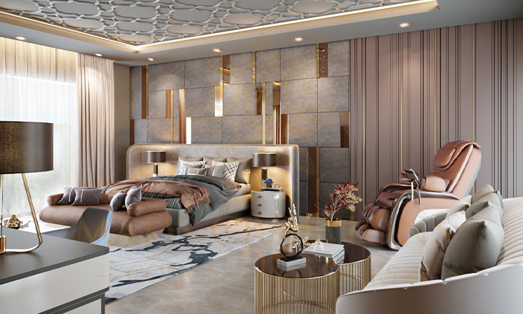 Layered decoration for master bedroom