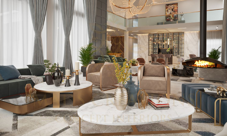 Luxury Furniture for duplex interior project at Punjabi Bagh