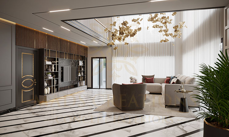 Neutral palette interior at Punjabi Bagh